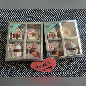 Mini Pink Dessert Ceramic Ornaments 8pcs